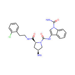 NC(=O)n1cc(NC(=O)N2C[C@@H](N)C[C@H]2C(=O)NCCc2ccccc2Cl)c2ccccc21 ZINC000148274922
