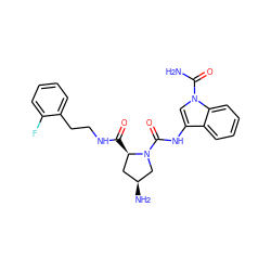 NC(=O)n1cc(NC(=O)N2C[C@@H](N)C[C@H]2C(=O)NCCc2ccccc2F)c2ccccc21 ZINC000148272069