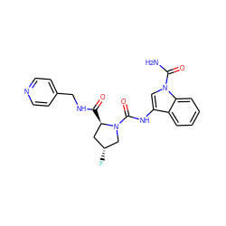 NC(=O)n1cc(NC(=O)N2C[C@H](F)C[C@H]2C(=O)NCc2ccncc2)c2ccccc21 ZINC000148124785