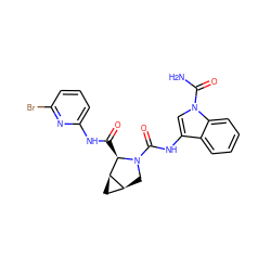 NC(=O)n1cc(NC(=O)N2C[C@H]3C[C@H]3[C@H]2C(=O)Nc2cccc(Br)n2)c2ccccc21 ZINC000225344921