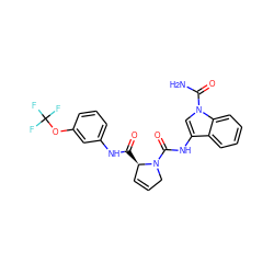 NC(=O)n1cc(NC(=O)N2CC=C[C@H]2C(=O)Nc2cccc(OC(F)(F)F)c2)c2ccccc21 ZINC000148175625