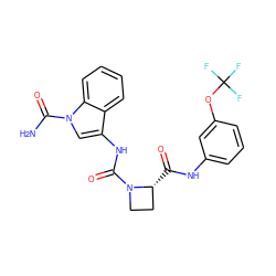 NC(=O)n1cc(NC(=O)N2CC[C@H]2C(=O)Nc2cccc(OC(F)(F)F)c2)c2ccccc21 ZINC000148257597