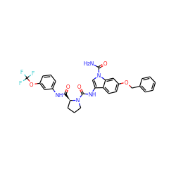 NC(=O)n1cc(NC(=O)N2CCC[C@H]2C(=O)Nc2cccc(OC(F)(F)F)c2)c2ccc(OCc3ccccc3)cc21 ZINC000200859213