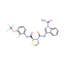 NC(=O)n1cc(NC(=O)N2CCS[C@H]2C(=O)Nc2cccc(OC(F)(F)F)c2F)c2ccccc21 ZINC000205048012