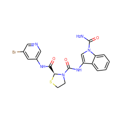 NC(=O)n1cc(NC(=O)N2CCS[C@H]2C(=O)Nc2cncc(Br)c2)c2ccccc21 ZINC000148128629