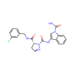 NC(=O)n1cc(NC(=O)N2N=CC[C@@H]2C(=O)NCc2cccc(Cl)c2)c2ccccc21 ZINC000148178966