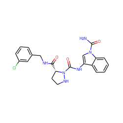 NC(=O)n1cc(NC(=O)N2NCC[C@@H]2C(=O)NCc2cccc(Cl)c2)c2ccccc21 ZINC000148308268