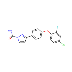 NC(=O)n1ccc(-c2ccc(Oc3ccc(Cl)cc3F)cc2)n1 ZINC000034032957