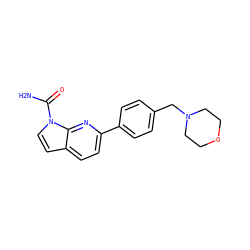 NC(=O)n1ccc2ccc(-c3ccc(CN4CCOCC4)cc3)nc21 ZINC000103236252