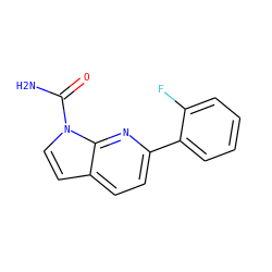 NC(=O)n1ccc2ccc(-c3ccccc3F)nc21 ZINC000103236241