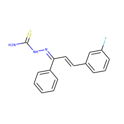 NC(=S)N/N=C(/C=C/c1cccc(F)c1)c1ccccc1 ZINC000072114436