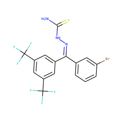 NC(=S)N/N=C(/c1cccc(Br)c1)c1cc(C(F)(F)F)cc(C(F)(F)F)c1 ZINC000045384477