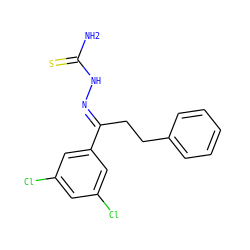 NC(=S)N/N=C(\CCc1ccccc1)c1cc(Cl)cc(Cl)c1 ZINC000029049038