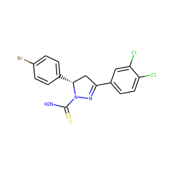 NC(=S)N1N=C(c2ccc(Cl)c(Cl)c2)C[C@H]1c1ccc(Br)cc1 ZINC000053296784