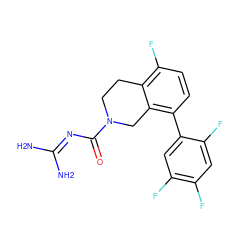 NC(N)=NC(=O)N1CCc2c(F)ccc(-c3cc(F)c(F)cc3F)c2C1 ZINC000203410424