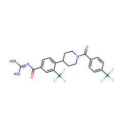 NC(N)=NC(=O)c1ccc(C2CCN(C(=O)c3ccc(C(F)(F)F)cc3)CC2)c(C(F)(F)F)c1 ZINC000095555632
