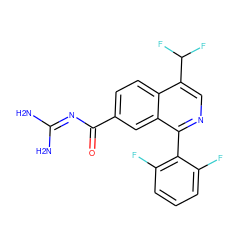 NC(N)=NC(=O)c1ccc2c(C(F)F)cnc(-c3c(F)cccc3F)c2c1 ZINC000167886585