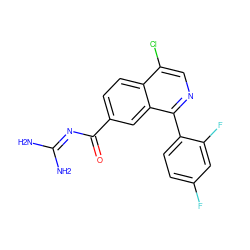 NC(N)=NC(=O)c1ccc2c(Cl)cnc(-c3ccc(F)cc3F)c2c1 ZINC000168023249