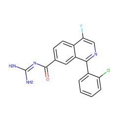 NC(N)=NC(=O)c1ccc2c(F)cnc(-c3ccccc3Cl)c2c1 ZINC000168053582