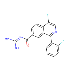 NC(N)=NC(=O)c1ccc2c(F)cnc(-c3ccccc3F)c2c1 ZINC000167939299