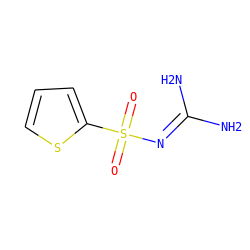 NC(N)=NS(=O)(=O)c1cccs1 ZINC000013808067