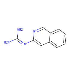 NC(N)=Nc1cc2ccccc2cn1 ZINC000026969424