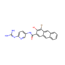 NC(N)=Nc1ccc(NC(=O)c2cc3cc4ccccc4cc3c(Br)c2O)cn1 ZINC000026166321