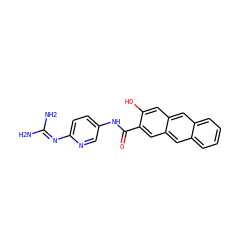 NC(N)=Nc1ccc(NC(=O)c2cc3cc4ccccc4cc3cc2O)cn1 ZINC000026166326