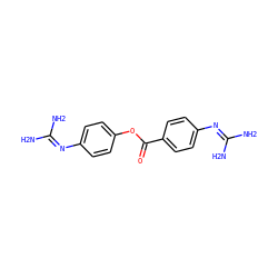 NC(N)=Nc1ccc(OC(=O)c2ccc(N=C(N)N)cc2)cc1 ZINC000006535424