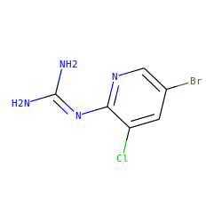 NC(N)=Nc1ncc(Br)cc1Cl ZINC000013436508