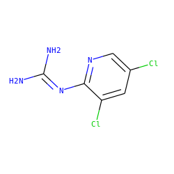NC(N)=Nc1ncc(Cl)cc1Cl ZINC000013436502