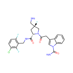 NC[C@@]1(F)C[C@@H](C(=O)NCc2c(F)ccc(Cl)c2F)N(C(=O)Cc2cn(C(N)=O)c3ccccc23)C1 ZINC000148364330