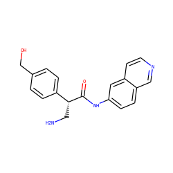 NC[C@@H](C(=O)Nc1ccc2cnccc2c1)c1ccc(CO)cc1 ZINC000113146450