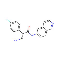 NC[C@@H](C(=O)Nc1ccc2cnccc2c1)c1ccc(F)cc1 ZINC000140996712