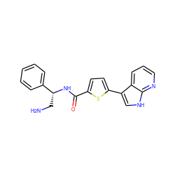 NC[C@@H](NC(=O)c1ccc(-c2c[nH]c3ncccc23)s1)c1ccccc1 ZINC000040895785