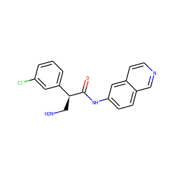 NC[C@H](C(=O)Nc1ccc2cnccc2c1)c1cccc(Cl)c1 ZINC000653723997