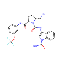NC[C@H]1CC[C@@H](C(=O)Nc2cccc(OC(F)(F)F)c2)N1C(=O)Nc1cn(C(N)=O)c2ccccc12 ZINC000148155491