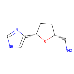 NC[C@H]1CC[C@@H](c2c[nH]cn2)O1 ZINC000013524048