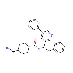 NC[C@H]1CC[C@H](C(=O)N[C@@H](Cc2ccccc2)c2cncc(-c3ccccc3)c2)CC1 ZINC000299871201