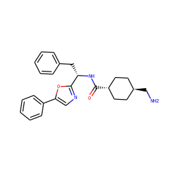 NC[C@H]1CC[C@H](C(=O)N[C@@H](Cc2ccccc2)c2ncc(-c3ccccc3)o2)CC1 ZINC000299827391