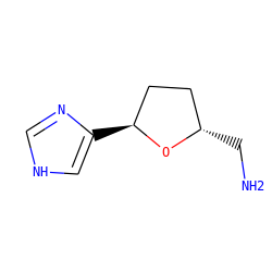 NC[C@H]1CC[C@H](c2c[nH]cn2)O1 ZINC000013524057