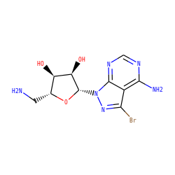 NC[C@H]1O[C@@H](n2nc(Br)c3c(N)ncnc32)[C@H](O)[C@@H]1O ZINC000003807813