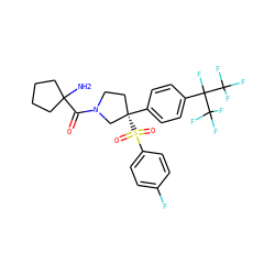 NC1(C(=O)N2CC[C@](c3ccc(C(F)(C(F)(F)F)C(F)(F)F)cc3)(S(=O)(=O)c3ccc(F)cc3)C2)CCCC1 ZINC001772610175