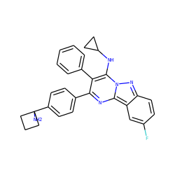 NC1(c2ccc(-c3nc4c5cc(F)ccc5nn4c(NC4CC4)c3-c3ccccc3)cc2)CCC1 ZINC000143452203
