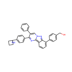NC1(c2ccc(-c3nc4c5cccc(-c6ccc(CO)cc6)c5nn4cc3-c3ccccc3)cc2)CCC1 ZINC000143427200