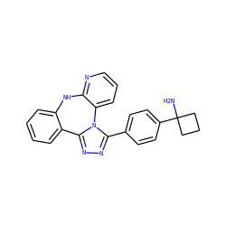 NC1(c2ccc(-c3nnc4n3-c3cccnc3Nc3ccccc3-4)cc2)CCC1 ZINC000096174059