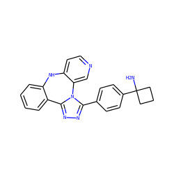 NC1(c2ccc(-c3nnc4n3-c3cnccc3Nc3ccccc3-4)cc2)CCC1 ZINC000096174155