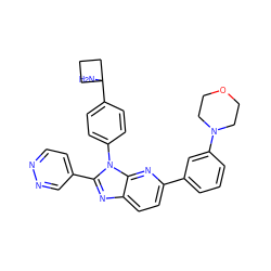 NC1(c2ccc(-n3c(-c4ccnnc4)nc4ccc(-c5cccc(N6CCOCC6)c5)nc43)cc2)CCC1 ZINC000169705898