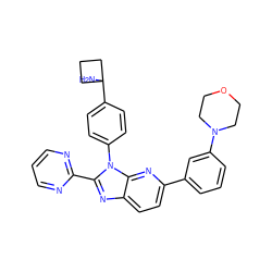 NC1(c2ccc(-n3c(-c4ncccn4)nc4ccc(-c5cccc(N6CCOCC6)c5)nc43)cc2)CCC1 ZINC000169705897