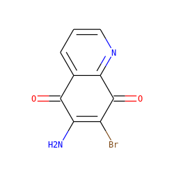 NC1=C(Br)C(=O)c2ncccc2C1=O ZINC000001868226